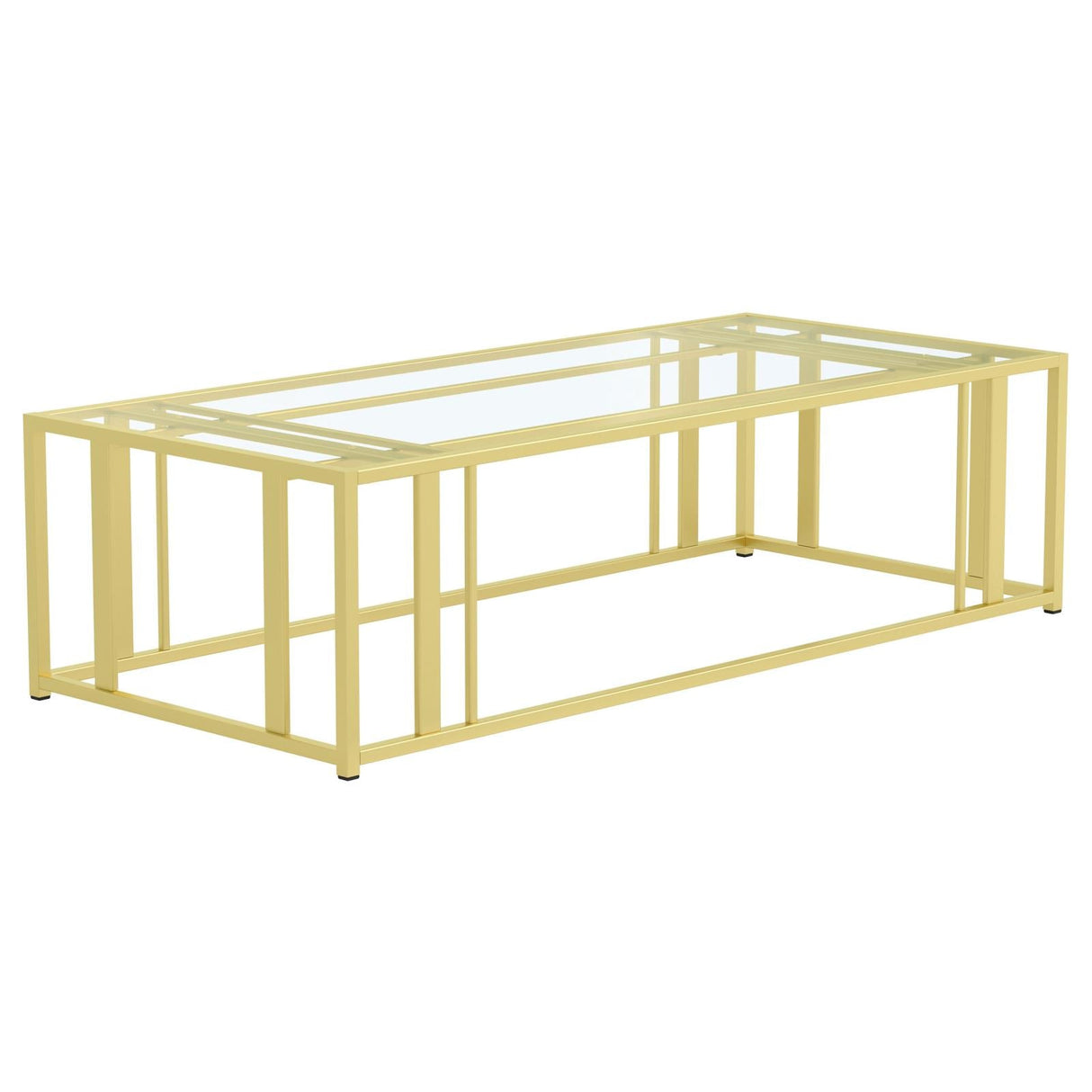 Adri Matte Brass Metal Frame Coffee Table