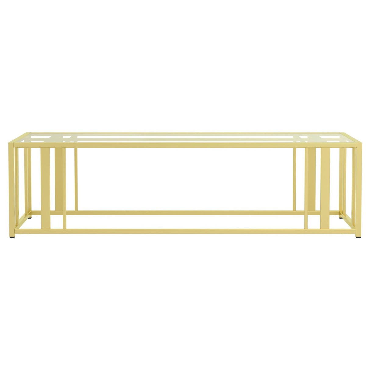 Adri Matte Brass Metal Frame Coffee Table