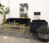 Adri Matte Brass Metal Frame Coffee Table