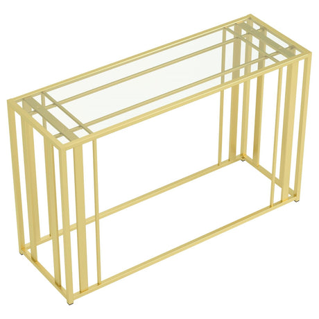 Adri Metal Frame Sofa Table Matte Brass