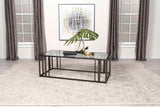 Adri Rectangular Glass Top Coffee Table Clear and Black Nickel