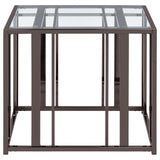 Adri Rectangular Glass Top End Table Clear and Black Nickel