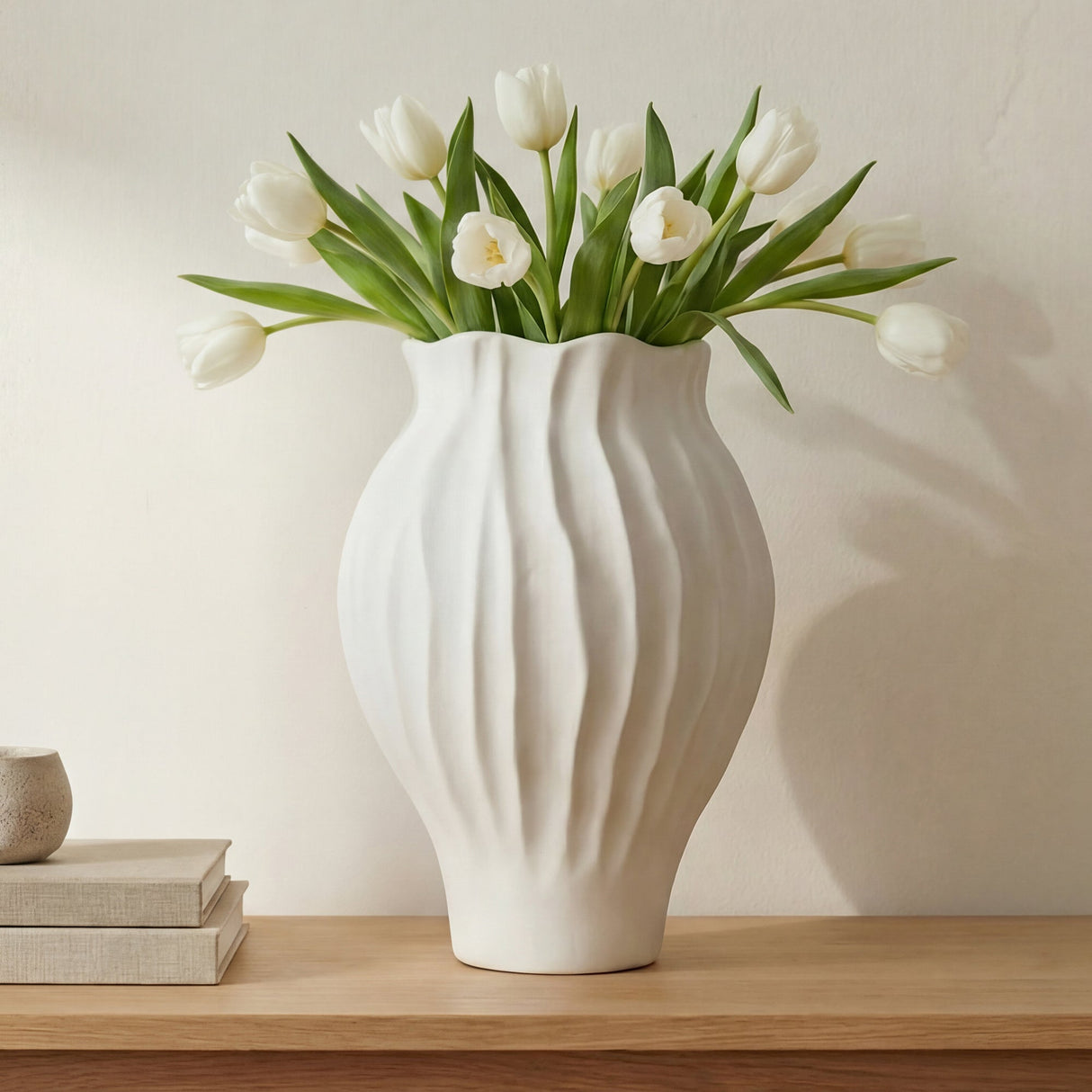 Adria White 18-in Vessel by MOES at Eve Furniture