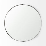 Adrianna Black Metal Round Mirror by Mercana at Eve Furniture