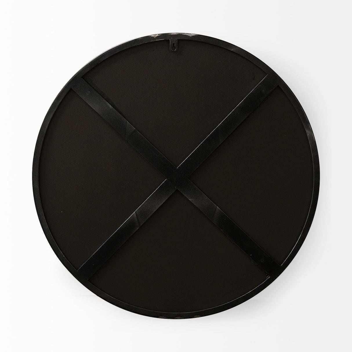Adrianna Black Metal Round Mirror by Mercana at Eve Furniture