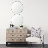 Adrianna Black Metal Round Mirror by Mercana at Eve Furniture