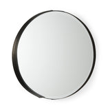 Adrianna Black Metal Round Mirror by Mercana at Eve Furniture