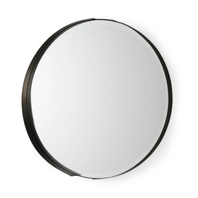Adrianna Black Metal Round Mirror by Mercana at Eve Furniture