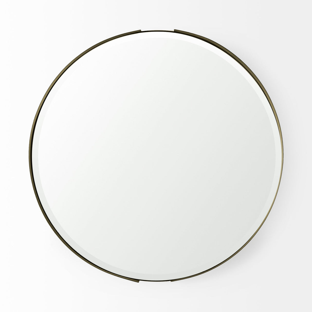 Adrianna Gold Metal Round Mirror by Mercana at Eve Furniture