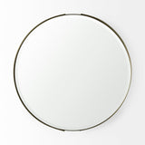 Adrianna Gold Metal Round Mirror by Mercana at Eve Furniture