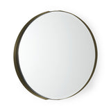 Adrianna Gold Metal Round Mirror by Mercana at Eve Furniture