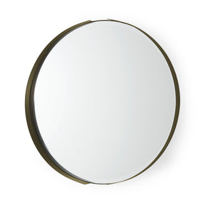 Adrianna Gold Metal Round Mirror by Mercana at Eve Furniture