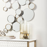 Adriatic I Small Brushed Gold Metal Glass Vase by Mercana at Eve Furniture