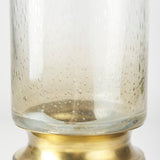 Adriatic I Small Brushed Gold Metal Glass Vase by Mercana at Eve Furniture