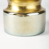 Adriatic I Small Brushed Gold Metal Glass Vase by Mercana at Eve Furniture