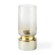 Adriatic I Small Brushed Gold Metal Glass Vase by Mercana at Eve Furniture