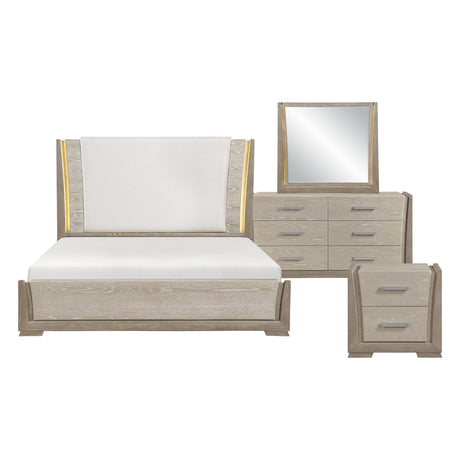 Aeon Brown/Gray 4-Piece Queen Bedroom Set by Homelegance at Eve Furniture