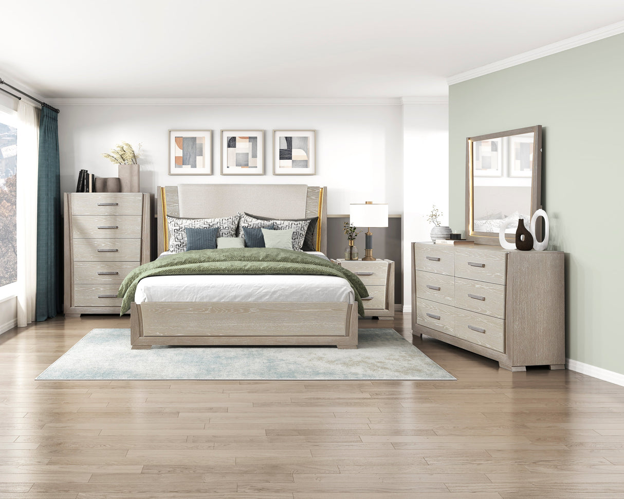 Aeon Brown/Gray LED Bedroom Set by Homelegance at Eve Furniture