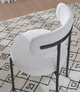 Aere Ivory/Black Boucle Upholstered Metal Leg Dining Chair (Set of 2)