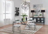 Aere Ivory/Black Boucle Upholstered Metal Leg Dining Chair (Set of 2)