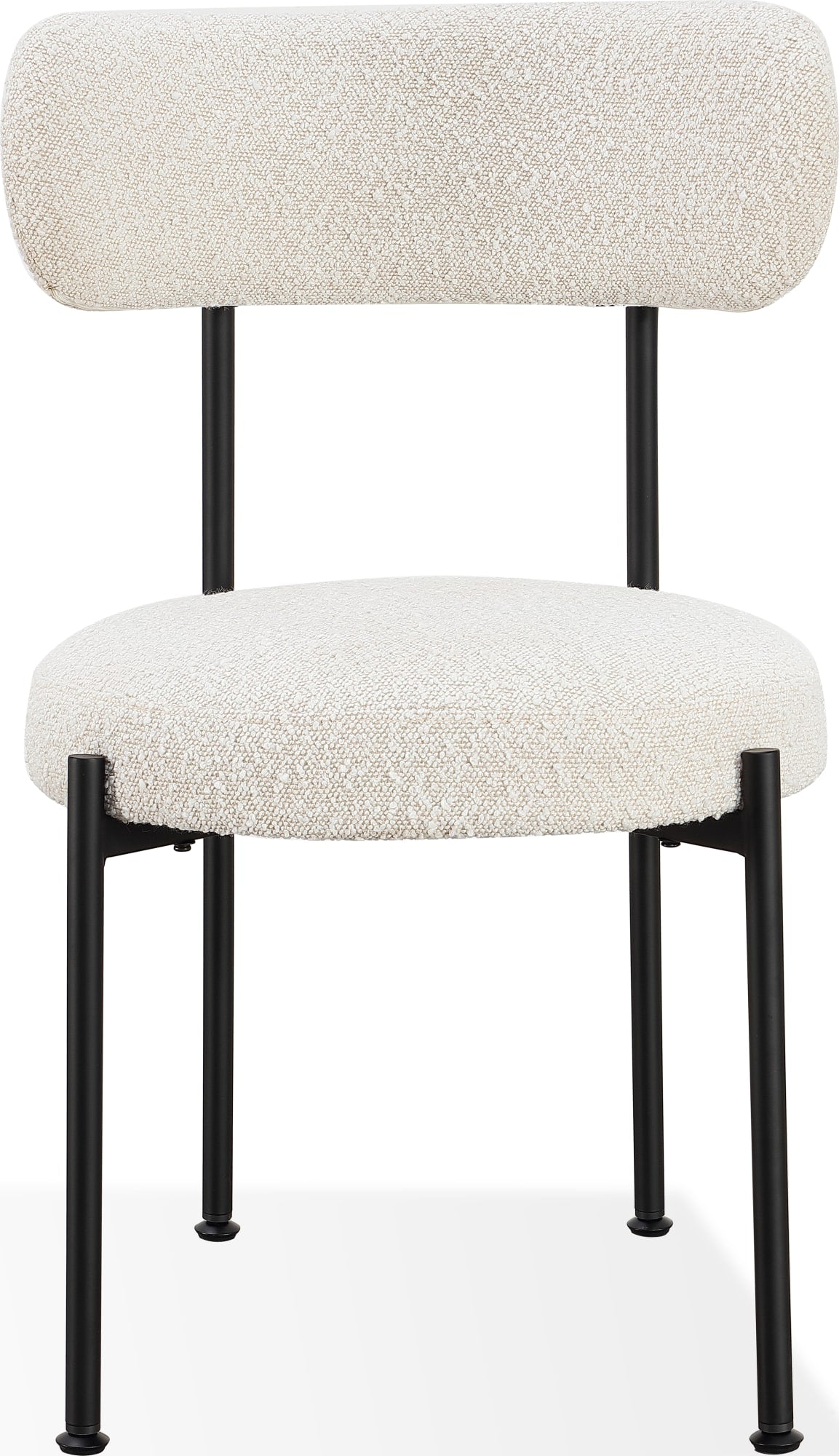 Aere Ivory/Black Boucle Upholstered Metal Leg Dining Chair (Set of 2)