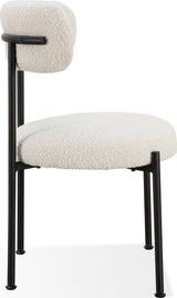 Aere Ivory/Black Boucle Upholstered Metal Leg Dining Chair (Set of 2)