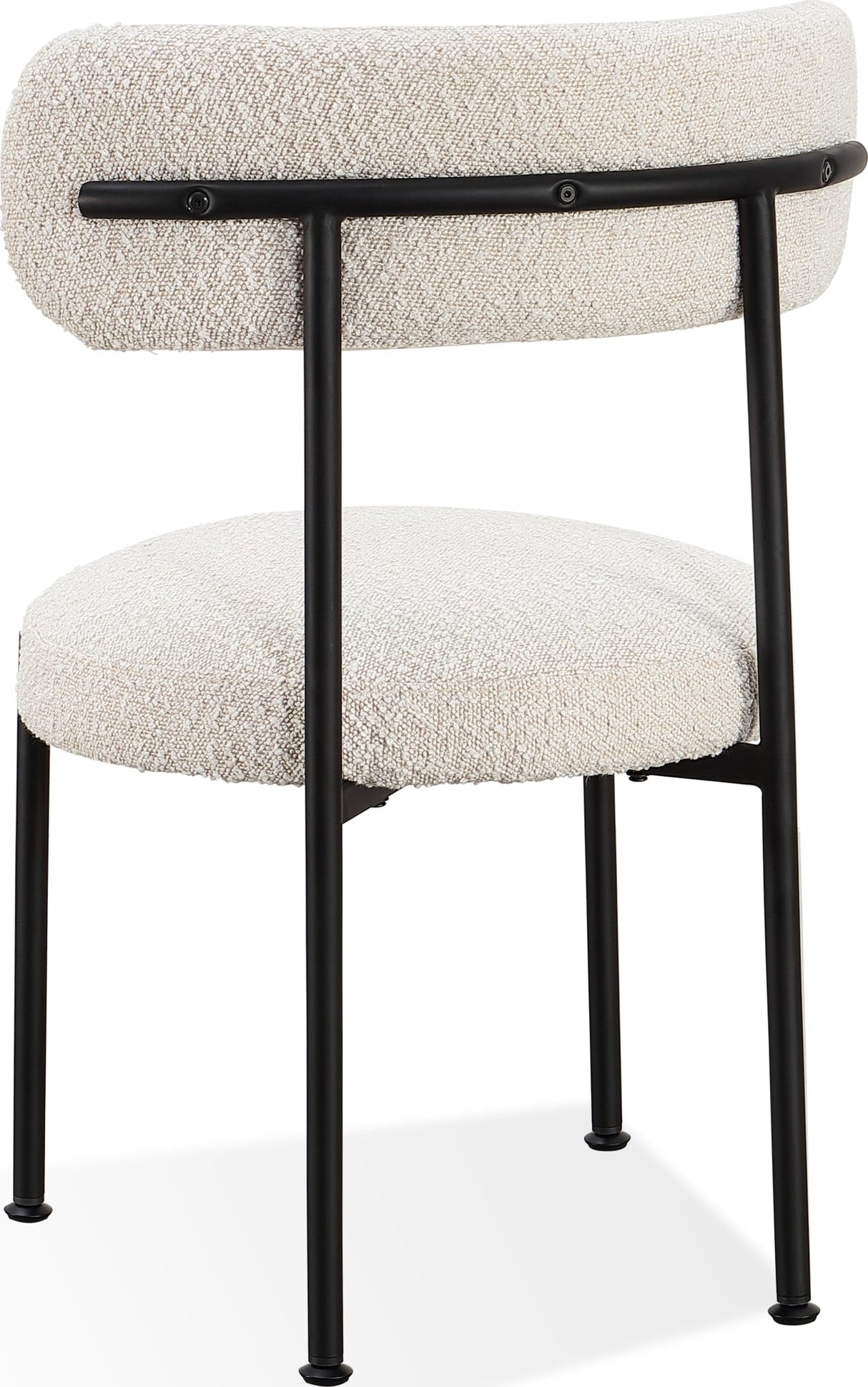 Aere Ivory/Black Boucle Upholstered Metal Leg Dining Chair (Set of 2)