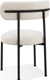 Aere Ivory/Black Boucle Upholstered Metal Leg Dining Chair (Set of 2)