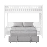 Aerie Light Gray Twin Loft Bunk Bed with Nightstand and Sofa Bed by Homelegance at Eve Furniture
