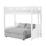 Aerie Light Gray Twin Loft Bunk Bed with Nightstand and Sofa Bed by Homelegance at Eve Furniture