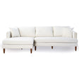 Blake L-Shaped Cream Velvet Sectional Sofa Left Facing by Ashcroft Imports at Eve Furniture