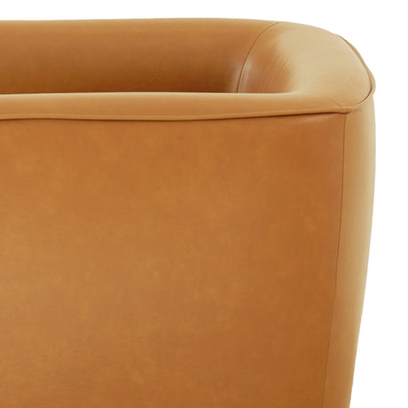 Callan Swivel Chair - Vegan Tan Leather by Ashcroft Imports at Eve Furniture
