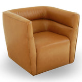 Callan Swivel Chair - Vegan Tan Leather by Ashcroft Imports at Eve Furniture