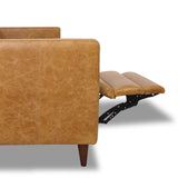 Christopher Tan Leather Electric Inclining Sofa Left Facing by Ashcroft Imports at Eve Furniture