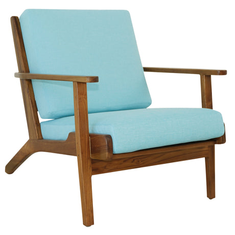 Connor Solid Wood Linen Lounge Chair - Sky Blue by Ashcroft Imports at Eve Furniture