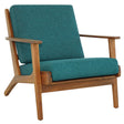 Connor Solid Wood Linen Lounge Chair - Teal by Ashcroft Imports at Eve Furniture