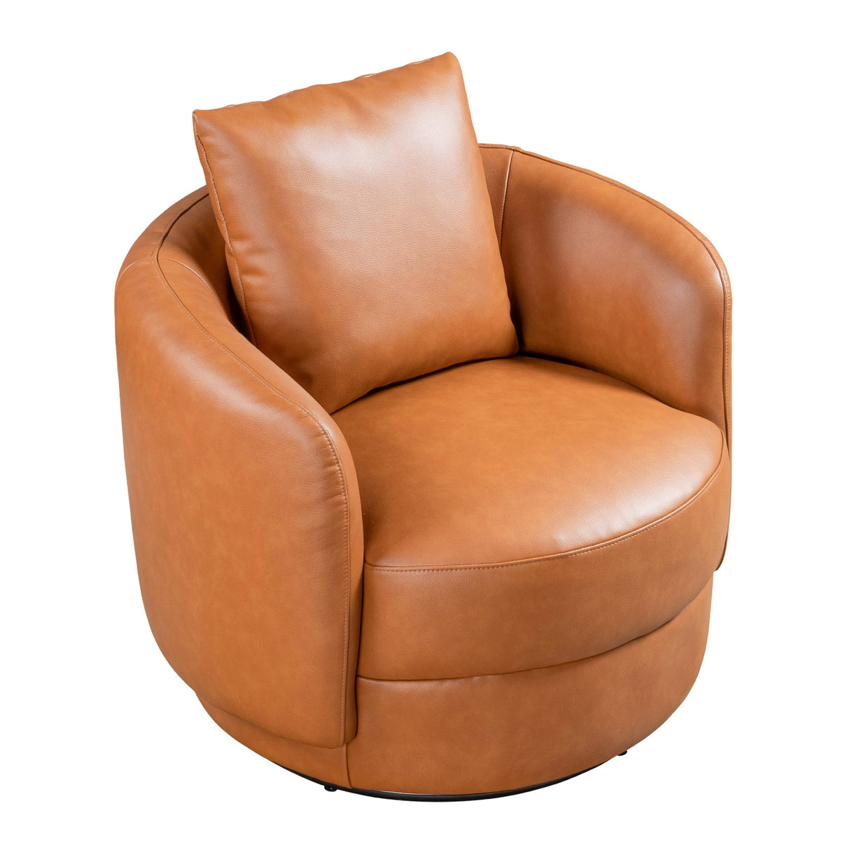 Dylan Cognac Leather Swivel Chair by Ashcroft Imports at Eve Furniture