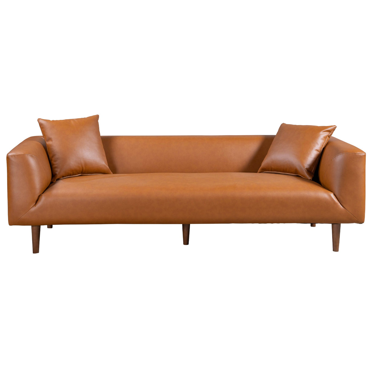 Elwood Cognac Vegan Leather Sofa by Ashcroft Imports at Eve Furniture