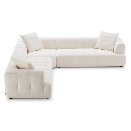 Kaynes Ivory Boucle Corner Sofa by Ashcroft Imports at Eve Furniture