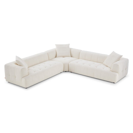 Kaynes Ivory Boucle Corner Sofa by Ashcroft Imports at Eve Furniture