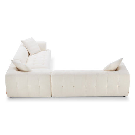 Kaynes Ivory Boucle Corner Sofa by Ashcroft Imports at Eve Furniture
