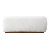 Kelvin Ivory Boucle Bench by Ashcroft Imports at Eve Furniture