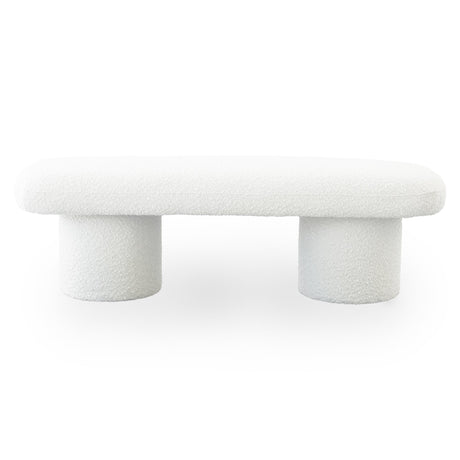 Randolph Ivory Boucle Bench by Ashcroft Imports at Eve Furniture