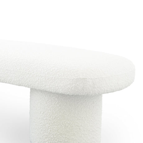 Randolph Ivory Boucle Bench by Ashcroft Imports at Eve Furniture
