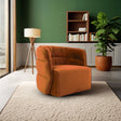 Walden Swivel Chair - Burnt Orange Velvet by Ashcroft Imports at Eve Furniture