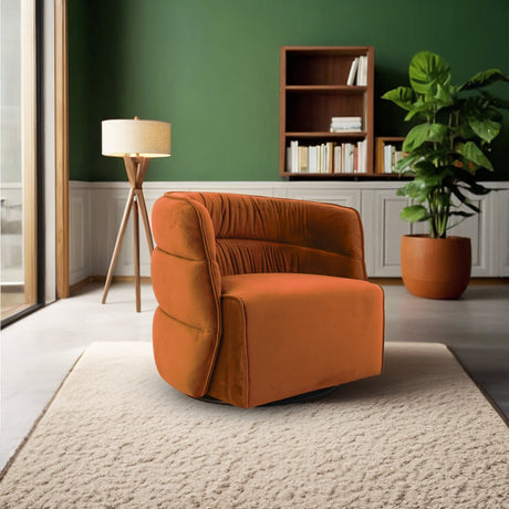 Walden Swivel Chair - Burnt Orange Velvet by Ashcroft Imports at Eve Furniture
