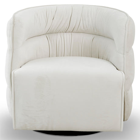 Walden Swivel Chair - Cream Velvet by Ashcroft Imports at Eve Furniture