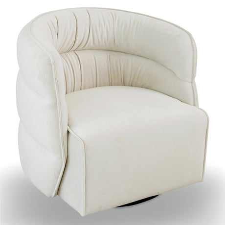 Walden Swivel Chair - Cream Velvet by Ashcroft Imports at Eve Furniture