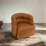 Walden Swivel Chair - Vegan Tan Leather by Ashcroft Imports at Eve Furniture