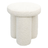 Wesley Ivory Boucle Stool by Ashcroft Imports at Eve Furniture